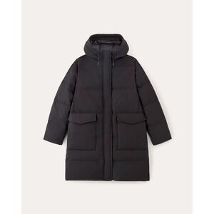 Everlane NEW The ReNew Long Puffer Coat Black Hooded Quilted Women's Size Small